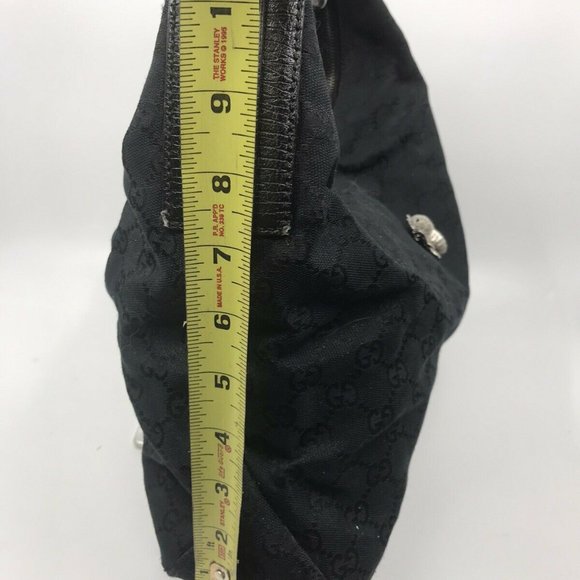 GUCCI Black Hobo Bag W/ Customized Vintage Bee - Picture 7 of 8